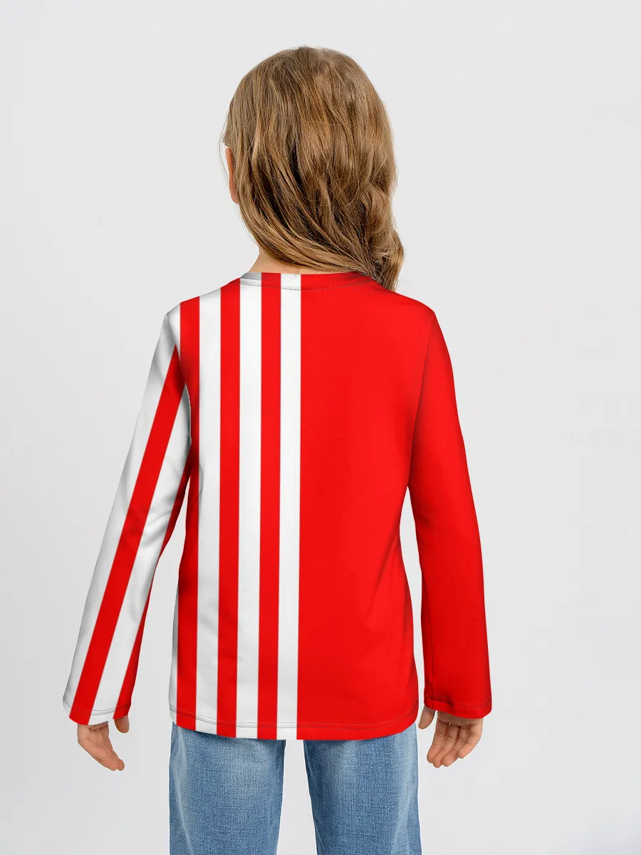 Детский лонгслив / Красно-белый воин