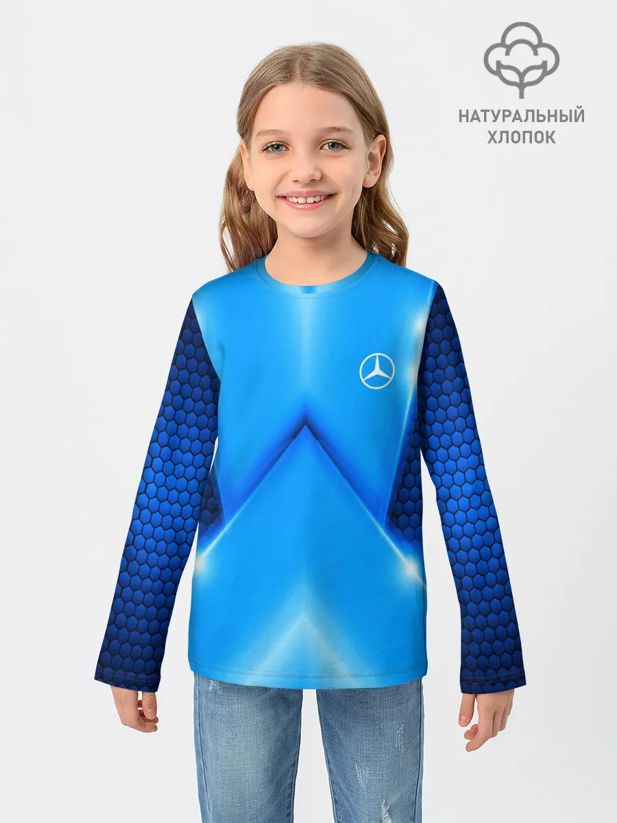 Детский лонгслив / Mercedes car sport SKY