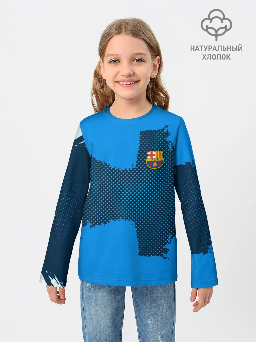 Детский лонгслив / BARCELONA SPORT BLUE