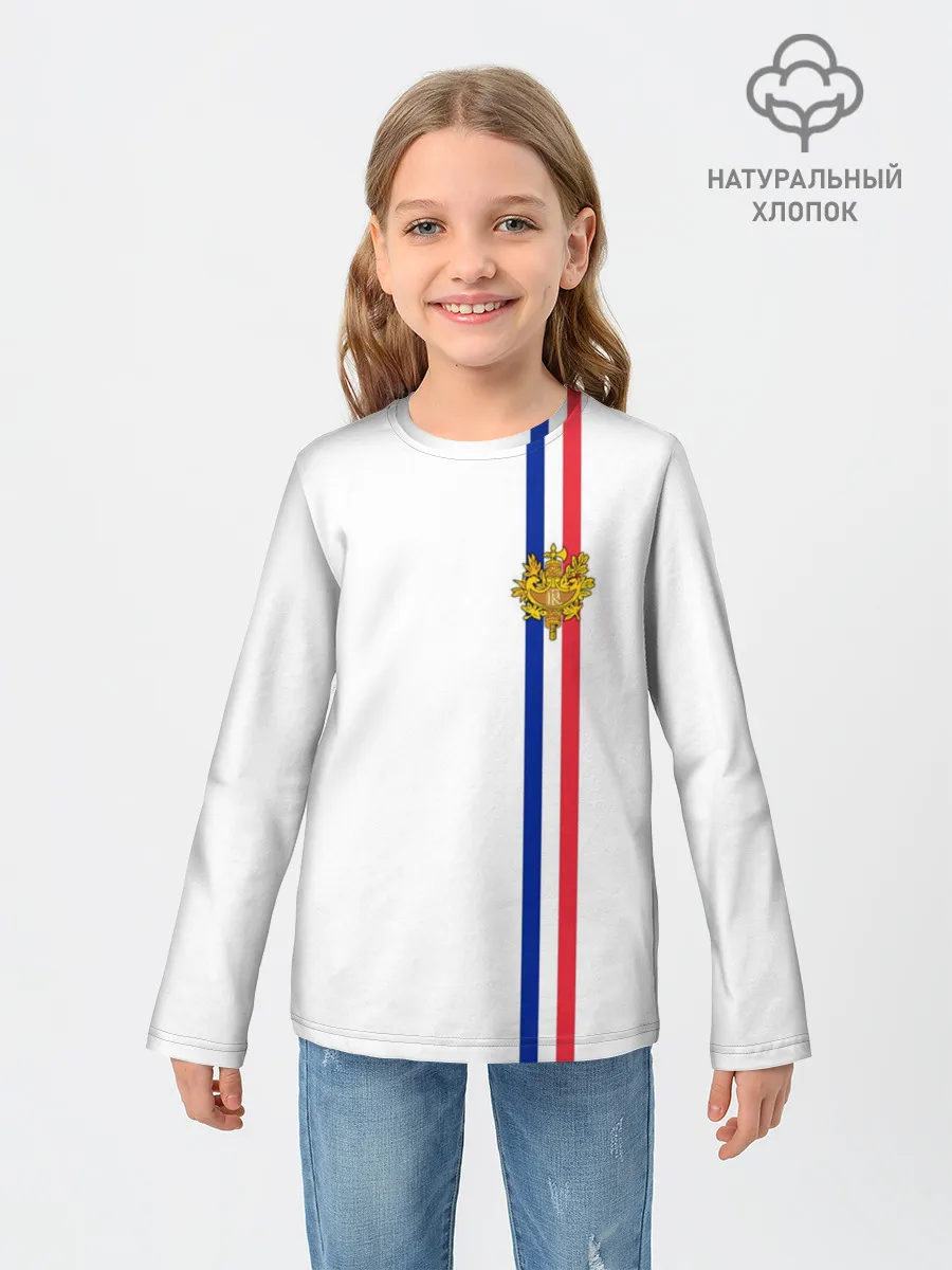 Детский лонгслив / Франция, лента с гербом