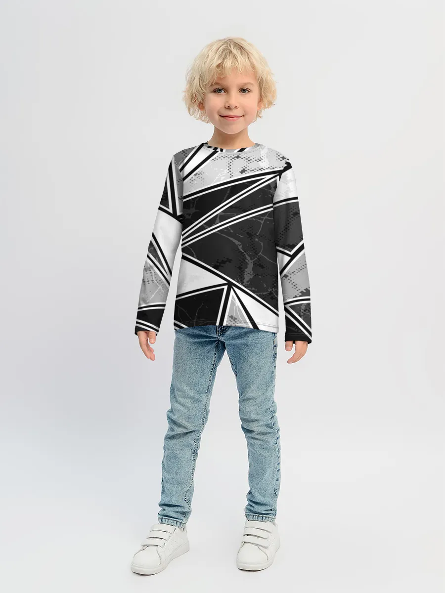 Детский лонгслив / Спортивная геометрия