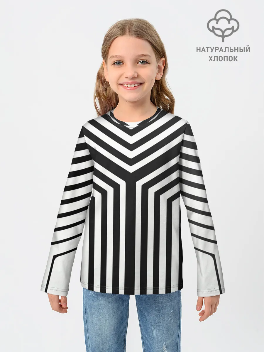 Детский лонгслив / Кибер Зебра