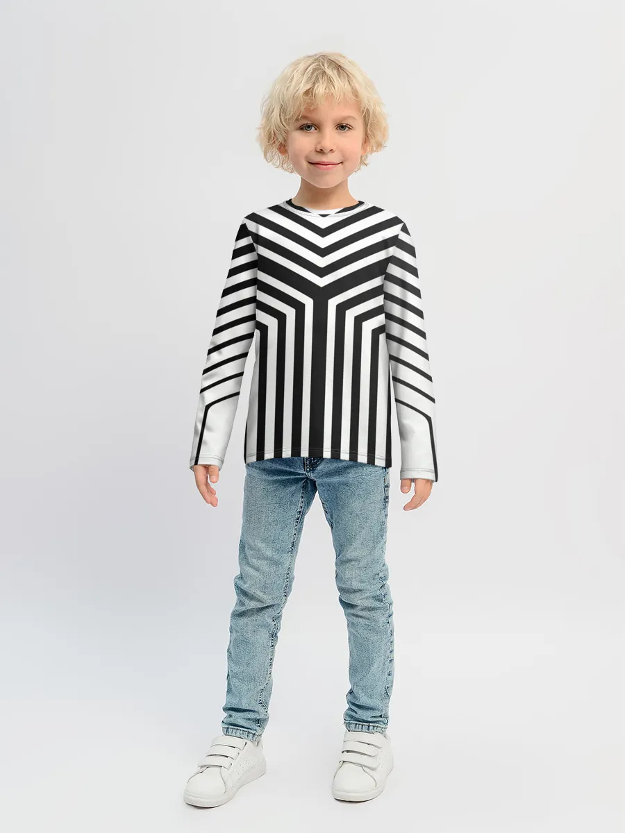 Детский лонгслив / Кибер Зебра