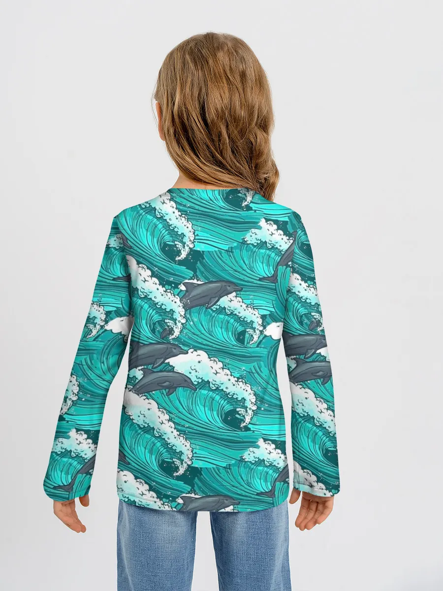 Детский лонгслив / Дельфины