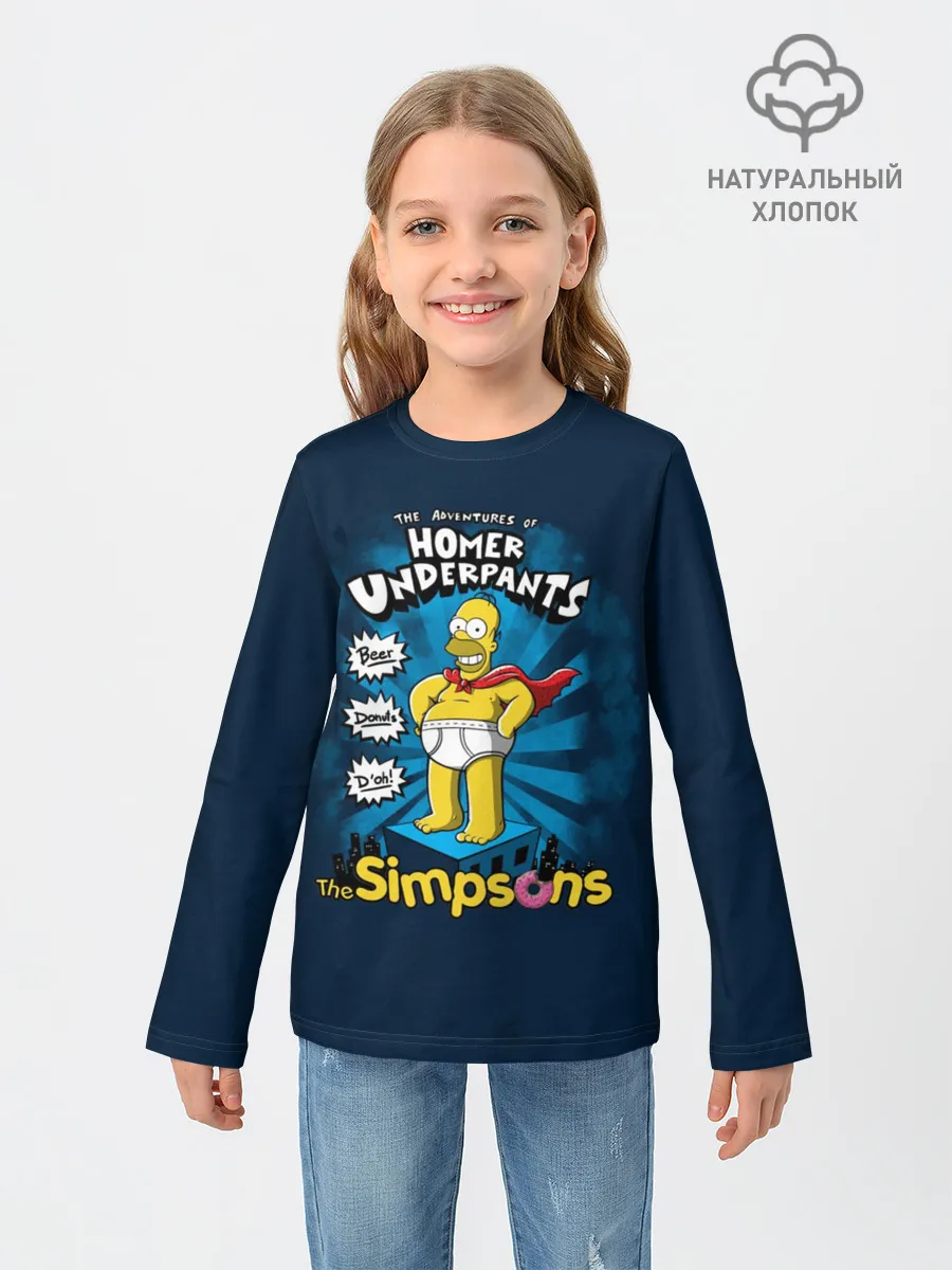 Детский лонгслив / Гомер Супергерой