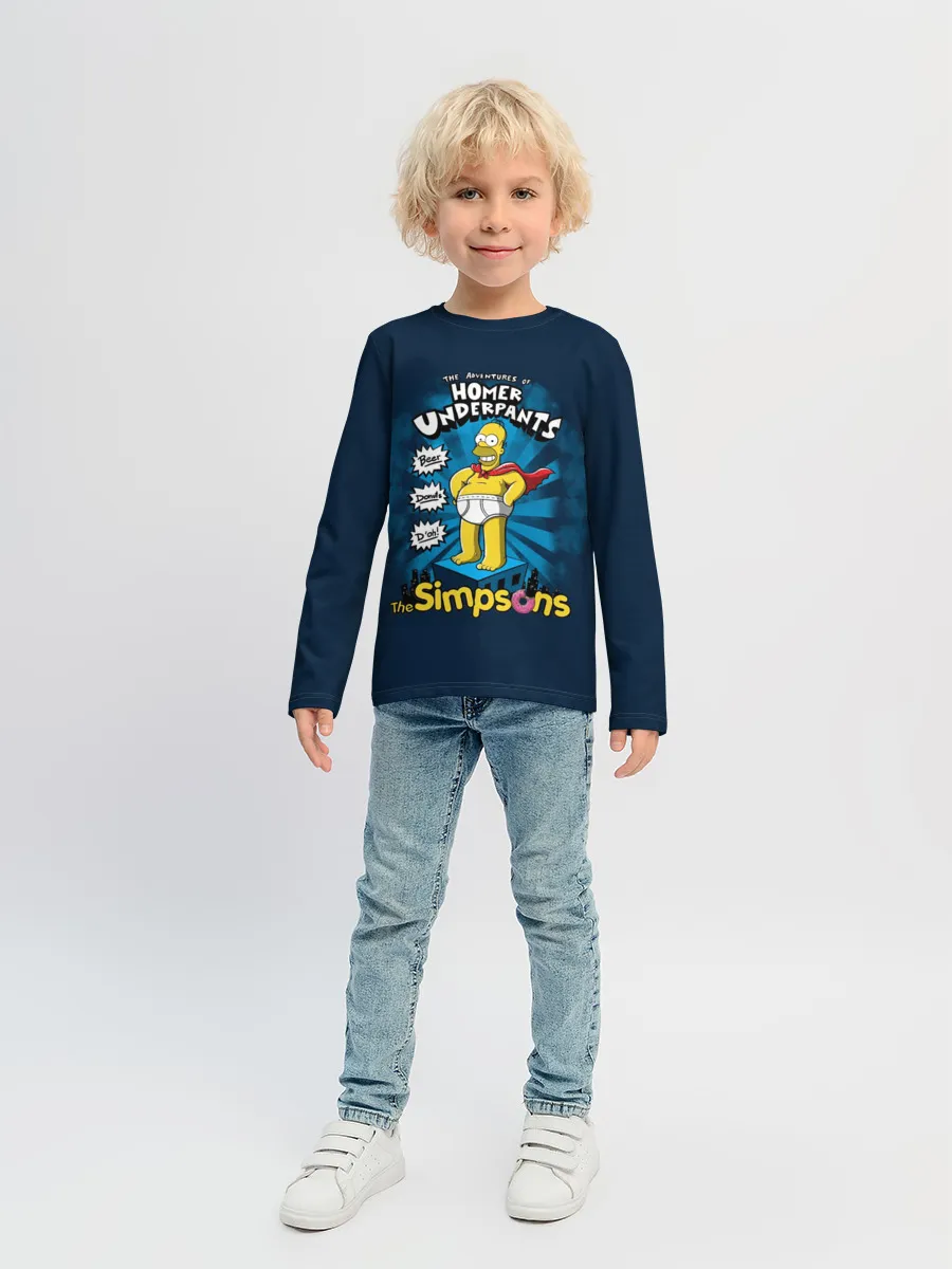Детский лонгслив / Гомер Супергерой