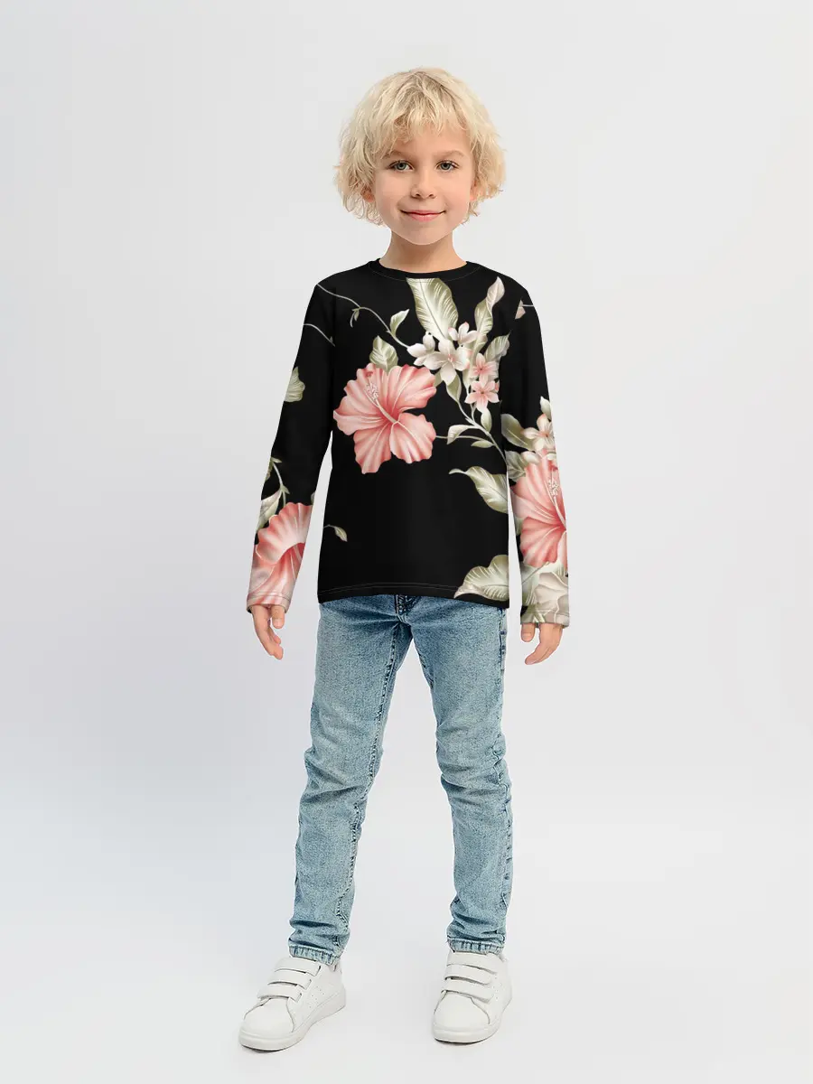 Детский лонгслив / цветок абстракция
