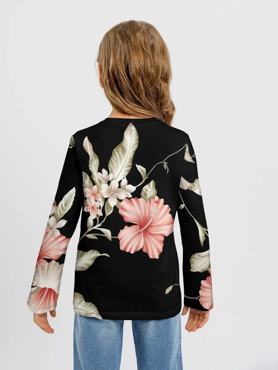 Детский лонгслив / цветок абстракция