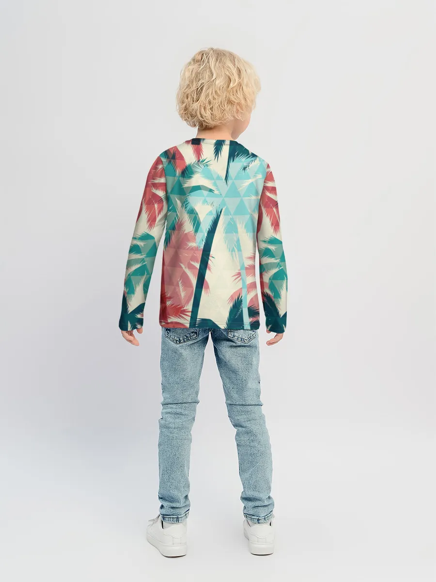 Детский лонгслив / Абстракция Пальмы Текстура