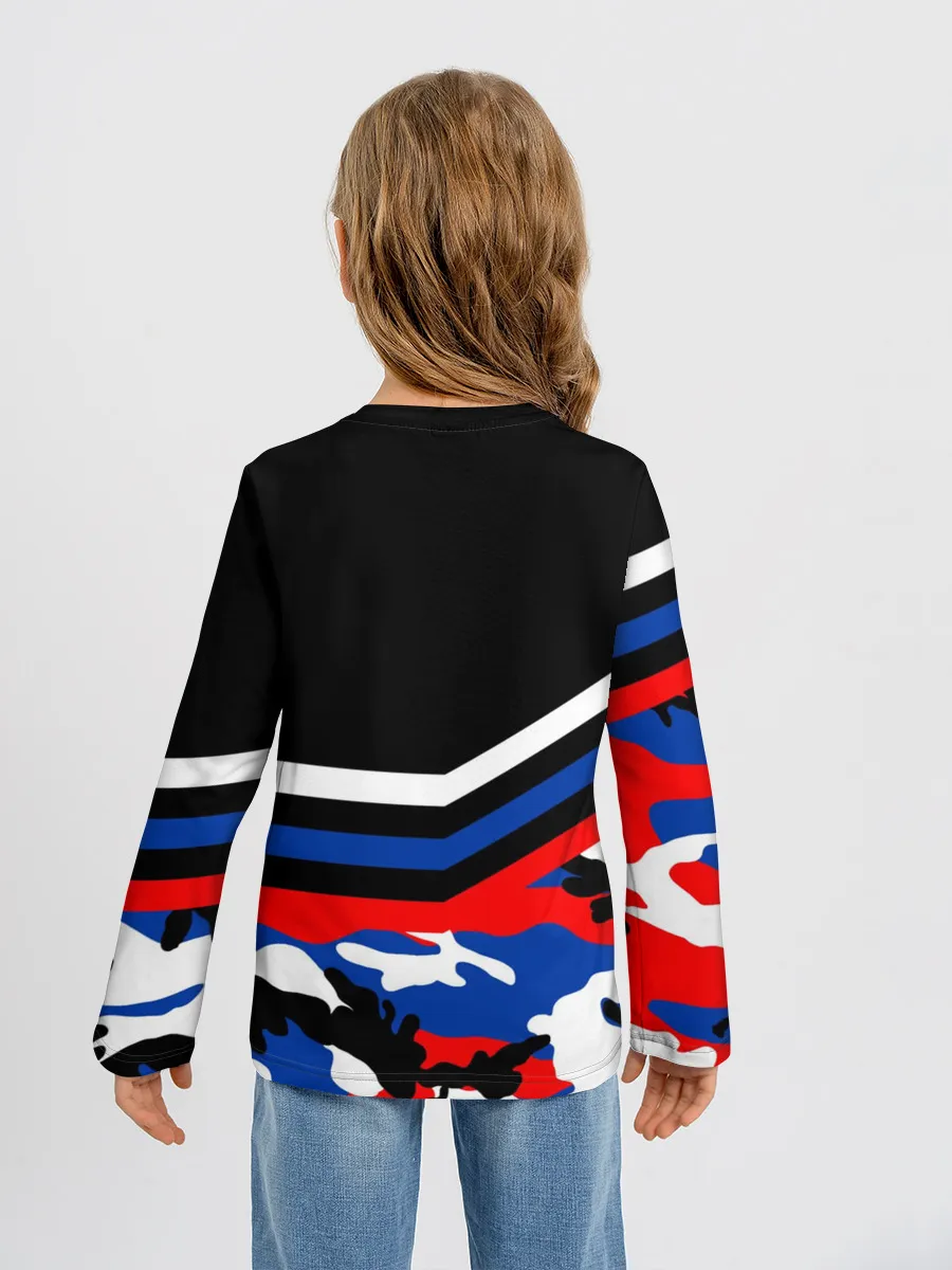 Детский лонгслив / Камуфляж Россия