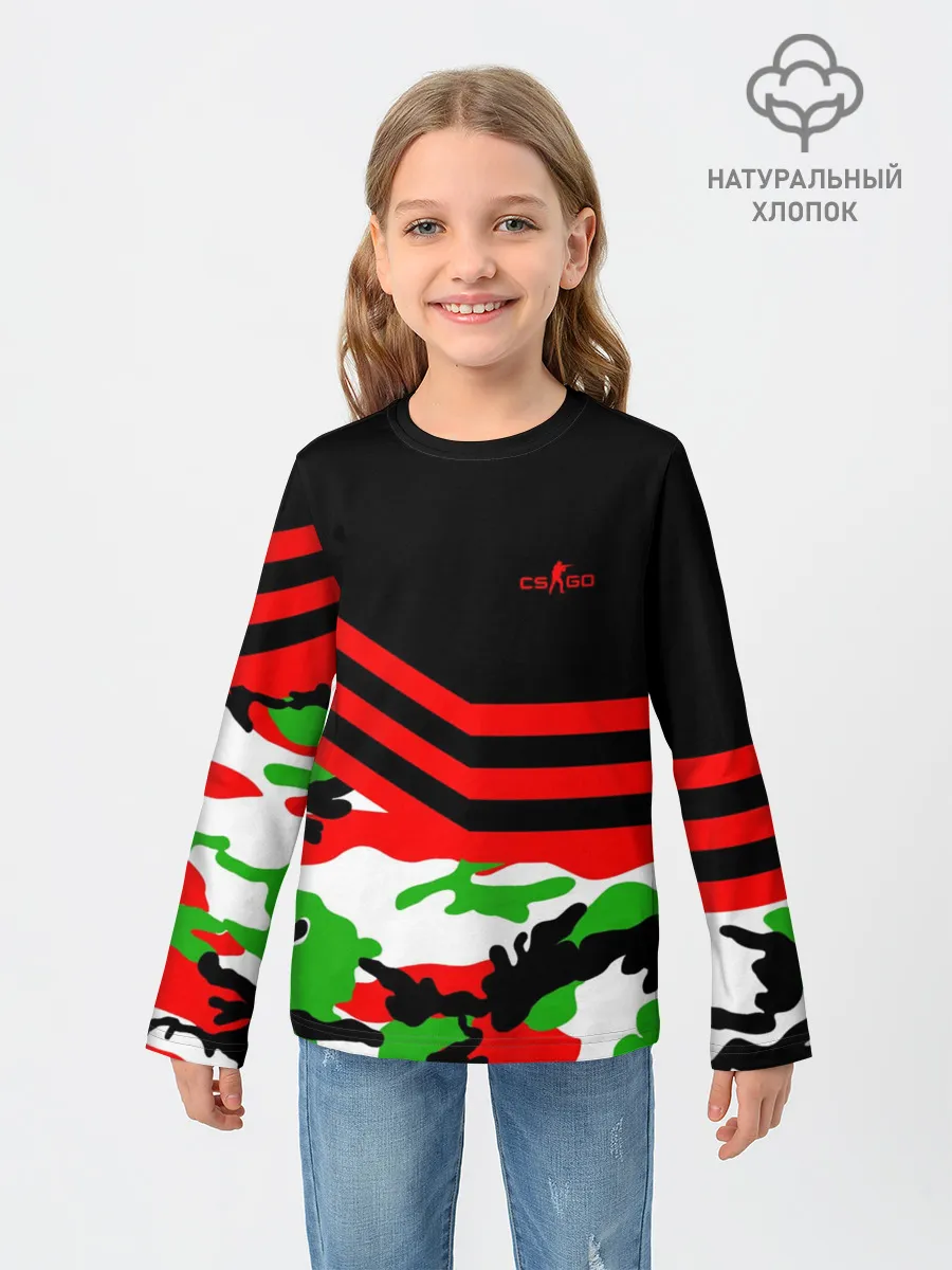 Детский лонгслив / Камуфляж CS:GO