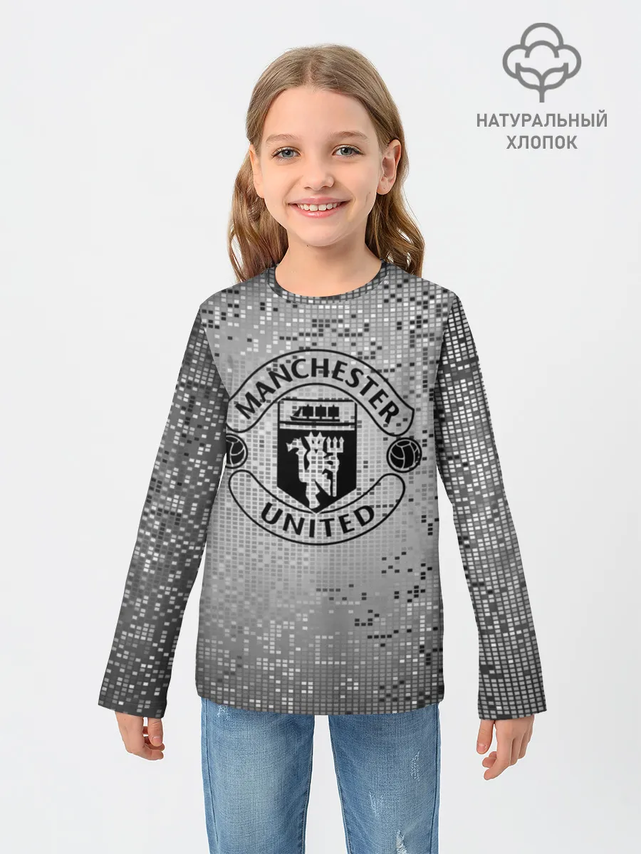 Детский лонгслив / Манчестер Юнайтед Pixels