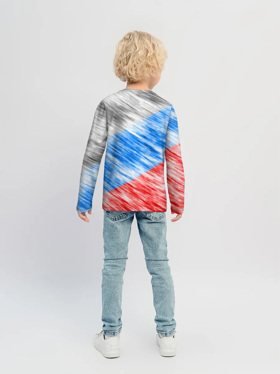 Детский лонгслив / Российский флаг с гербом
