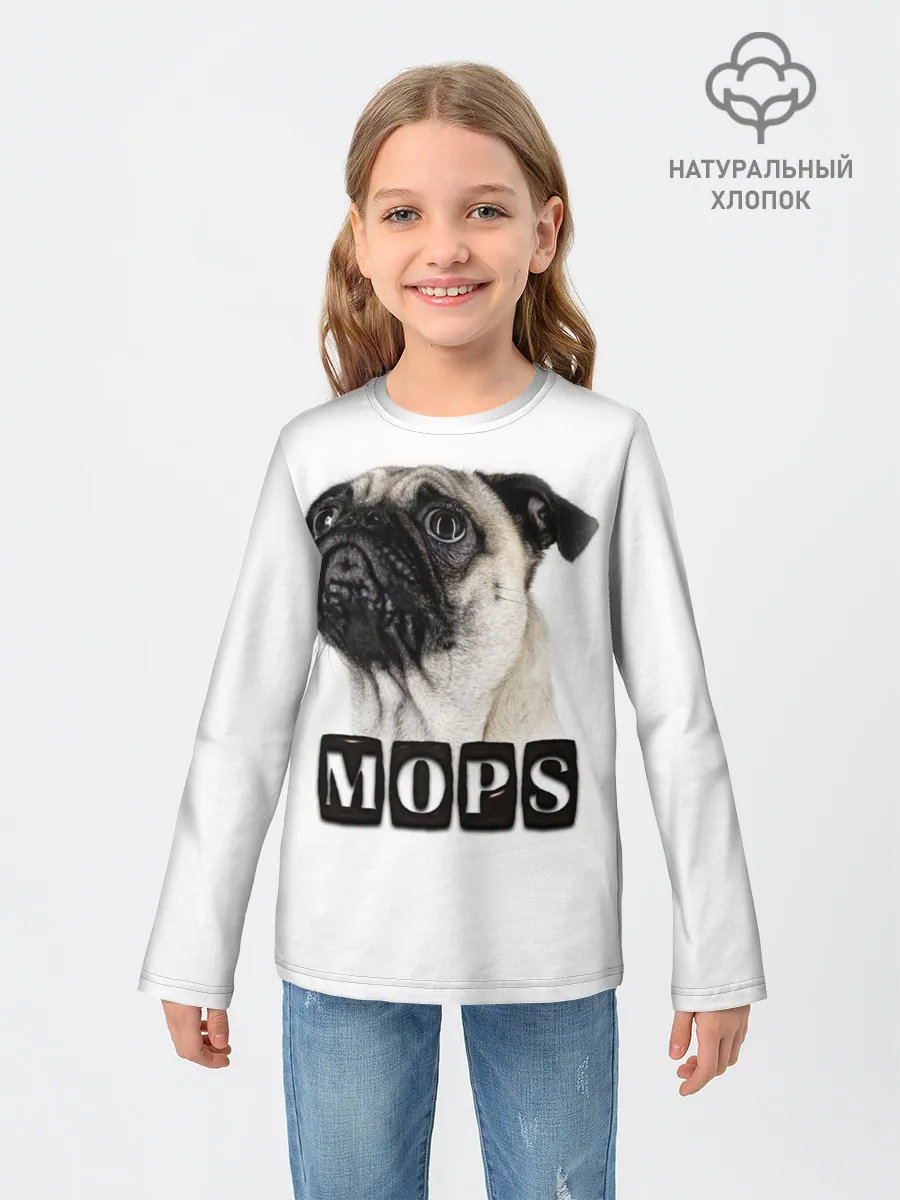 Детский лонгслив / Мопс