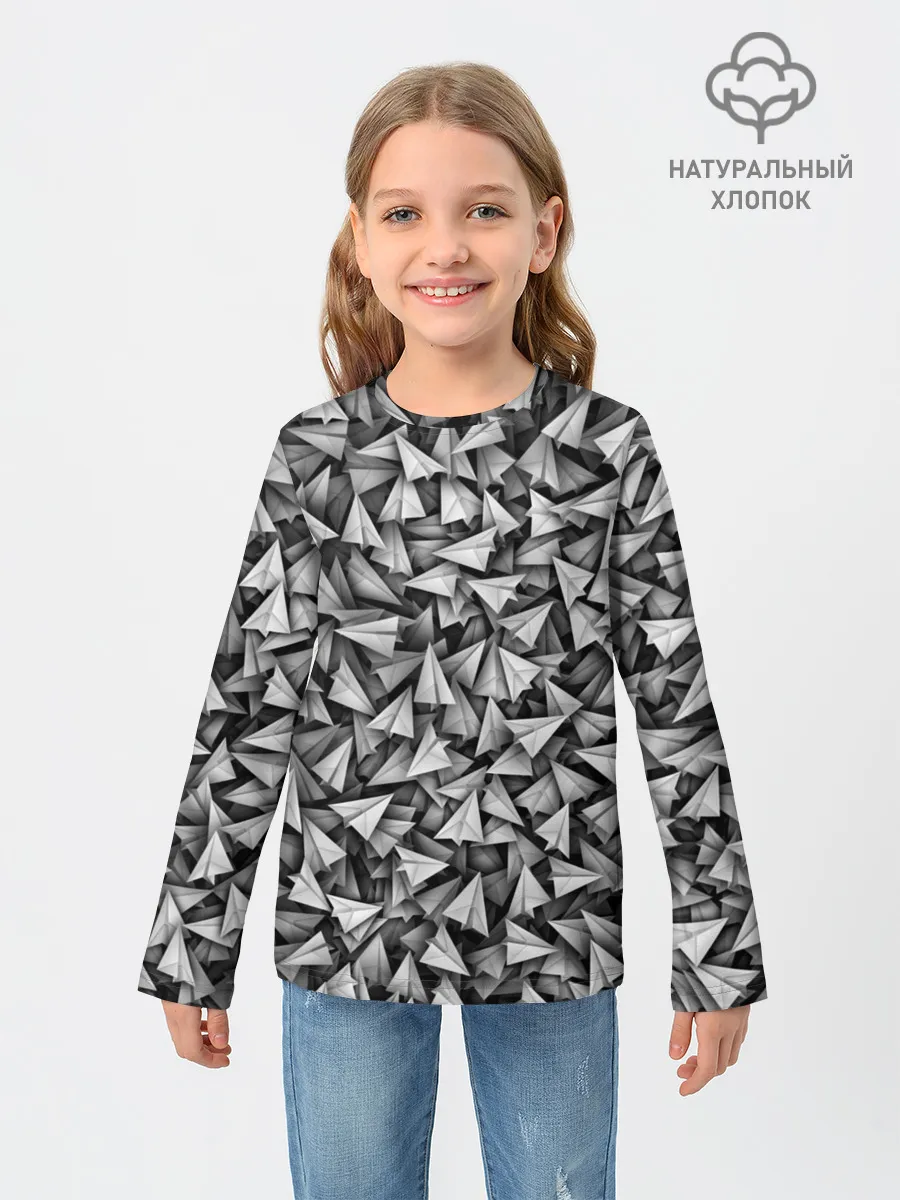 Детский лонгслив / Бумажные самолетики