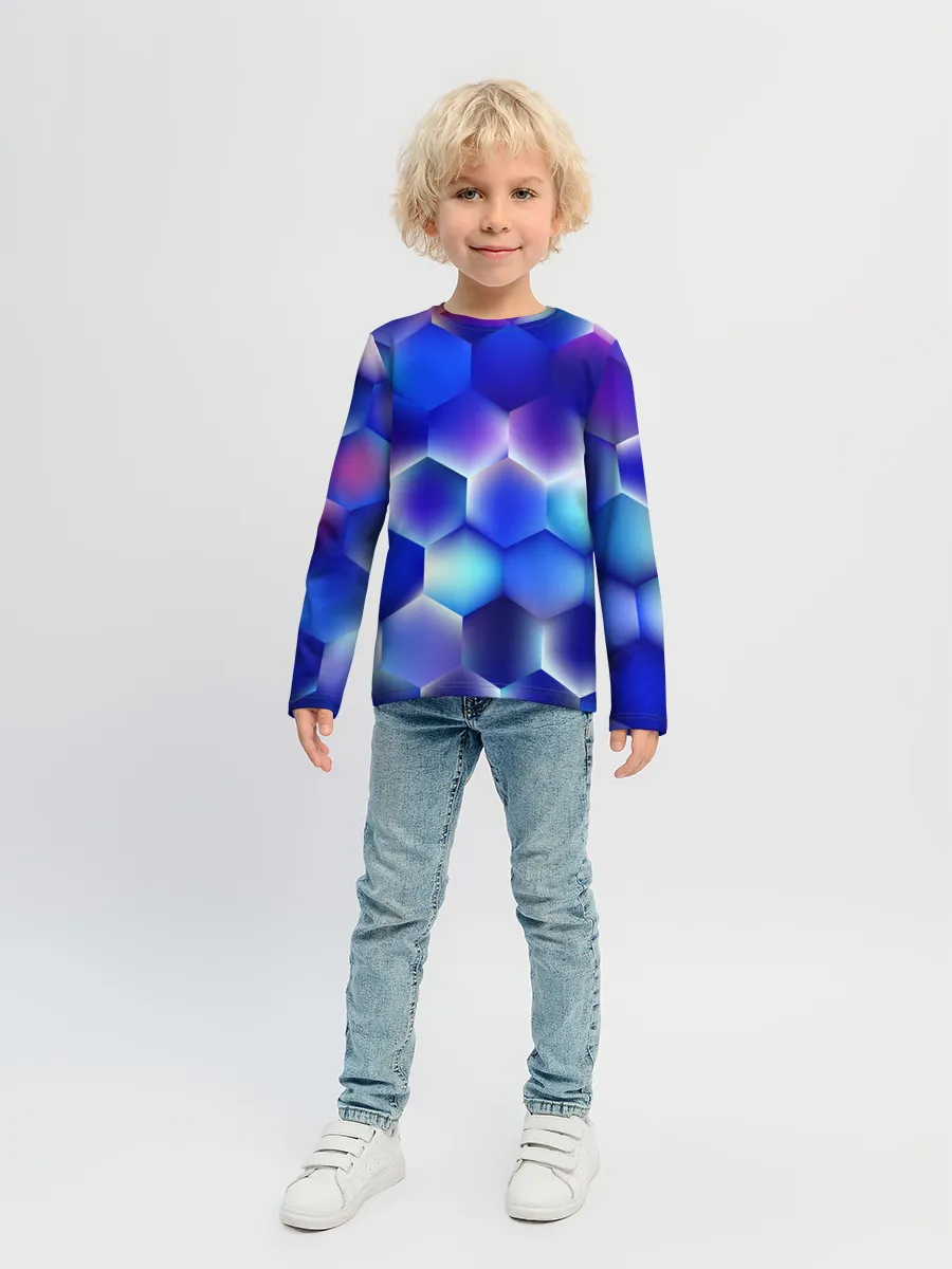 Детский лонгслив / Синяя чешуя змеи