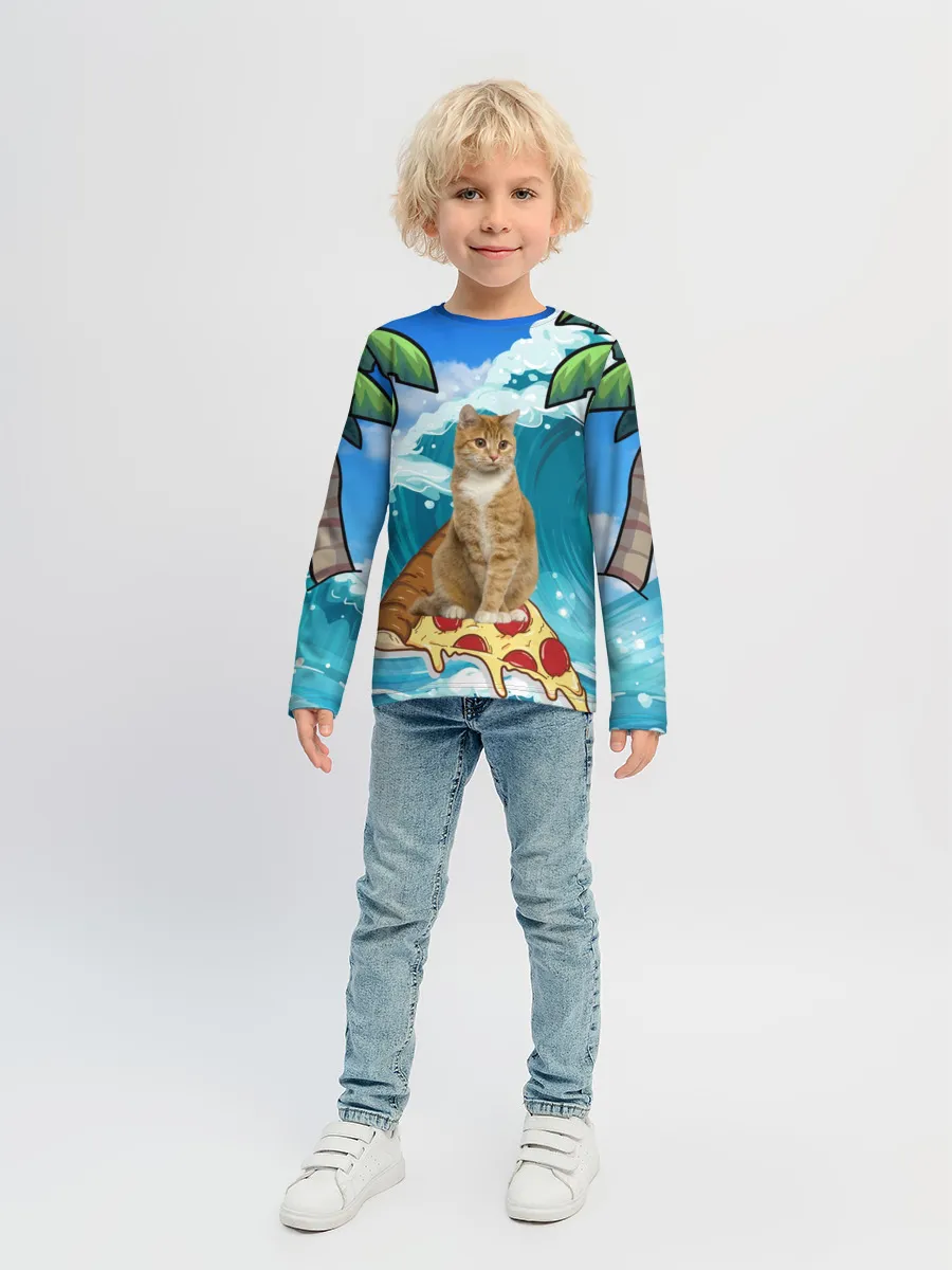 Детский лонгслив / Сёрфинг на Пицце