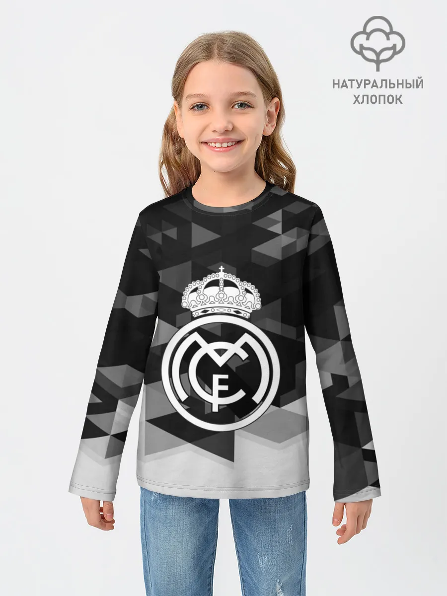 Детский лонгслив / FC Real Madrid sport geometry