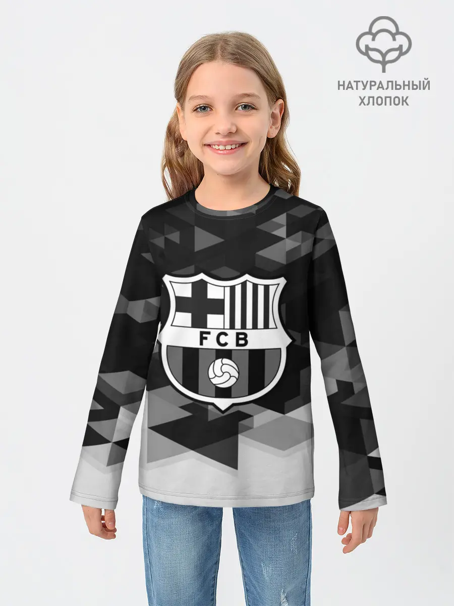 Детский лонгслив / FC Barcelona sport geometry