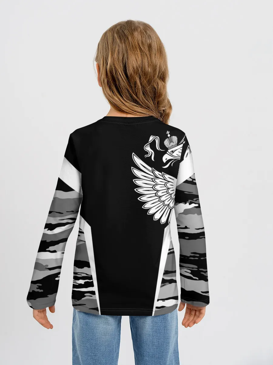 Детский лонгслив / Камуфляж Россия