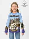 Детский лонгслив / Корабль и замок в манкрафт.