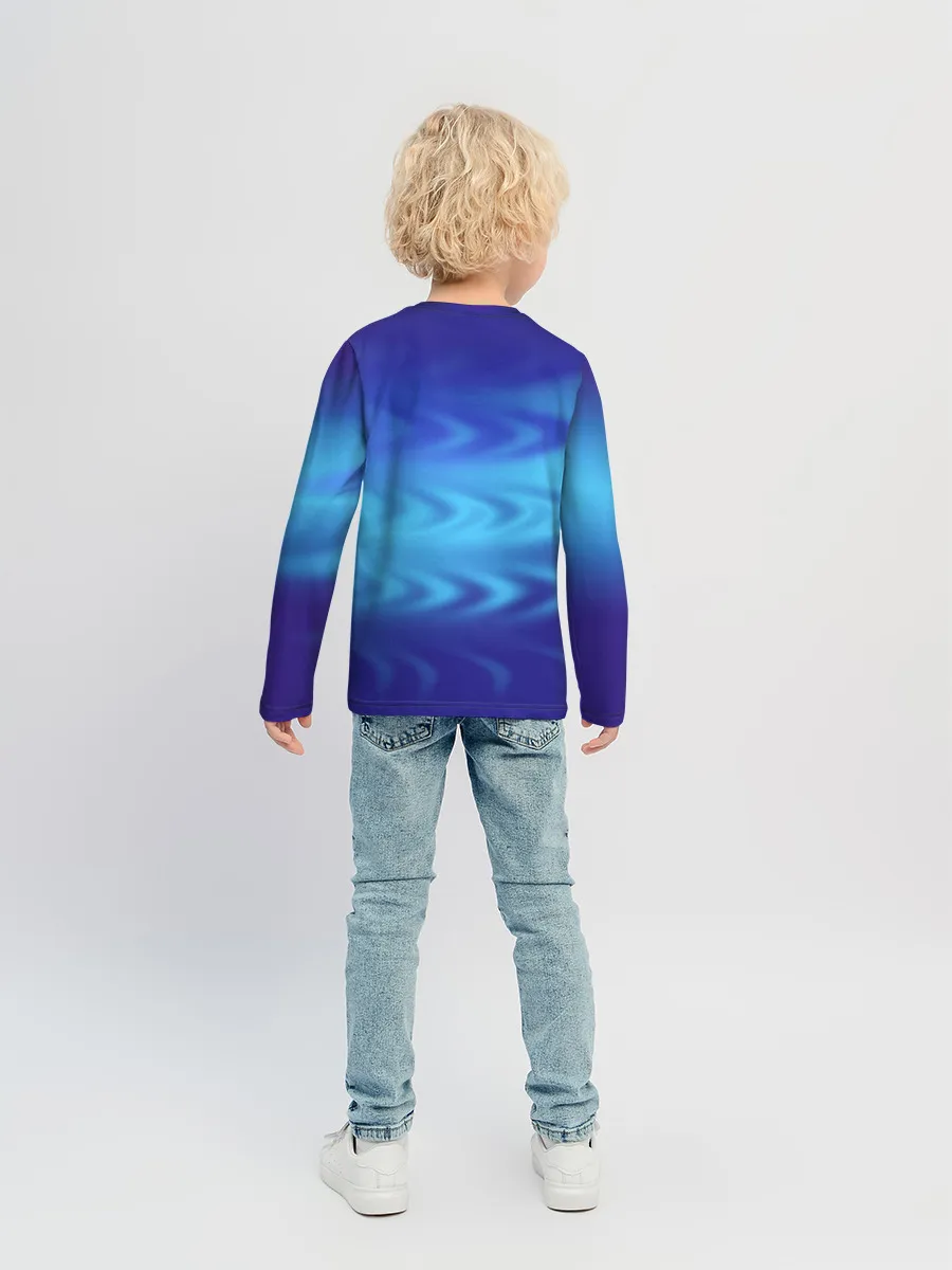 Детский лонгслив / Цвет настроения синий