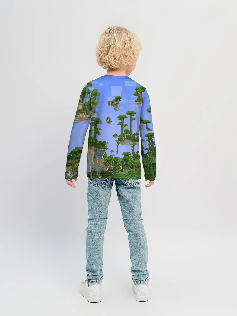 Детский лонгслив / Стив среди парящих островов.