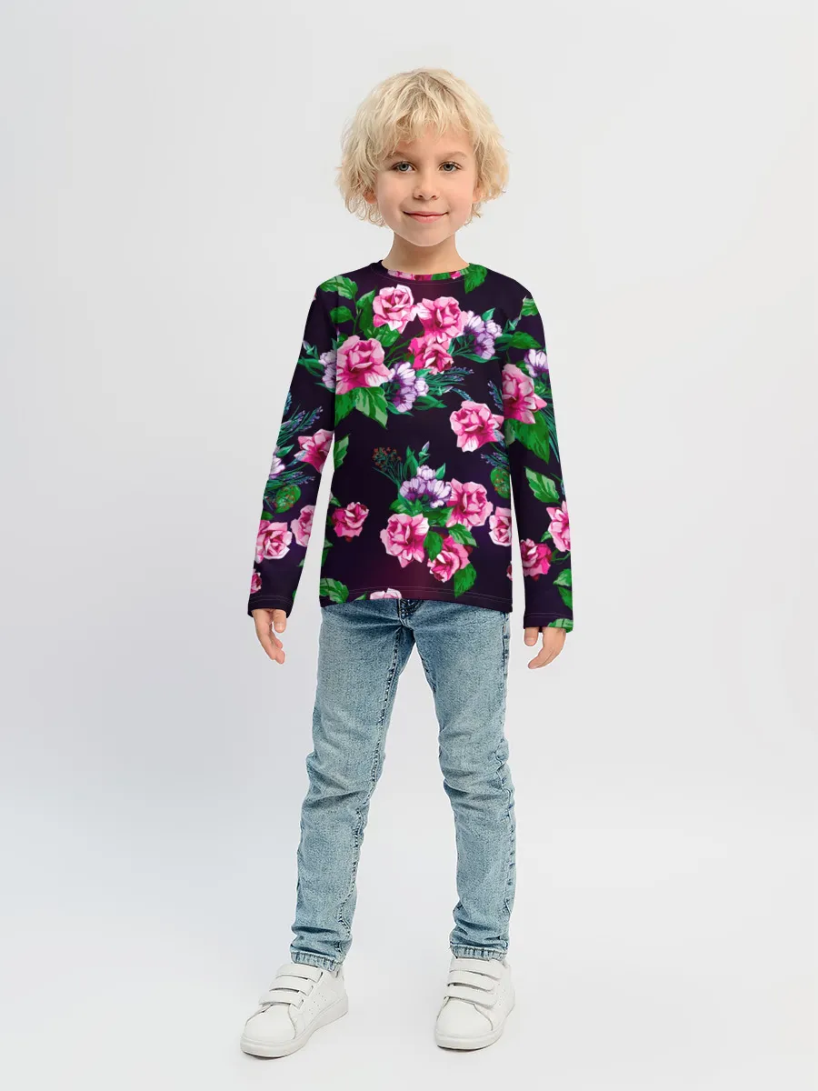 Детский лонгслив / Розы