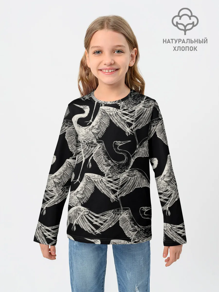 Детский лонгслив / Белые Птицы