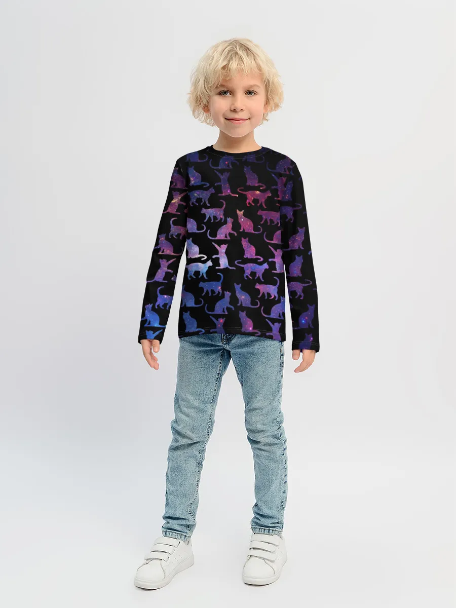Детский лонгслив / Космические Коты