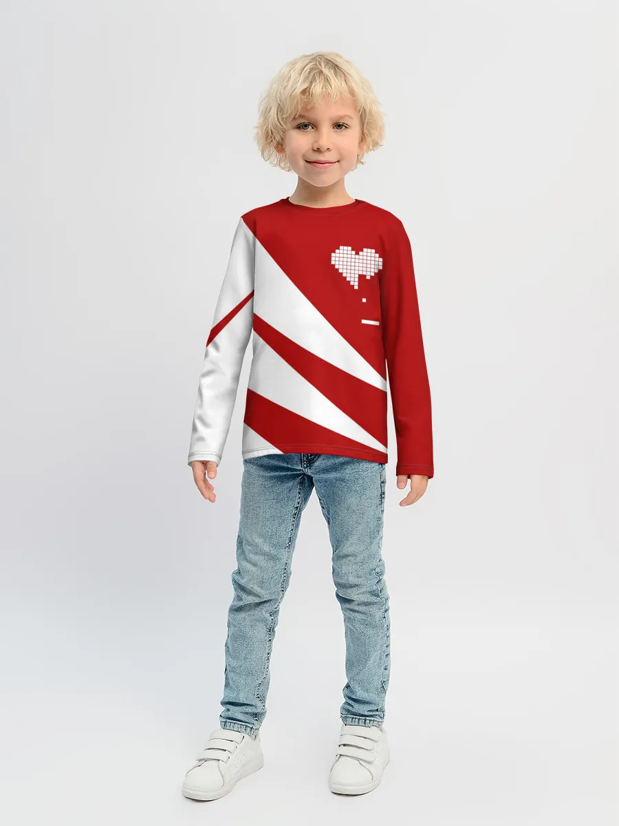 Детский лонгслив / ГЕОМЕТРИЧЕСКОЕ СЕРДЦЕ.