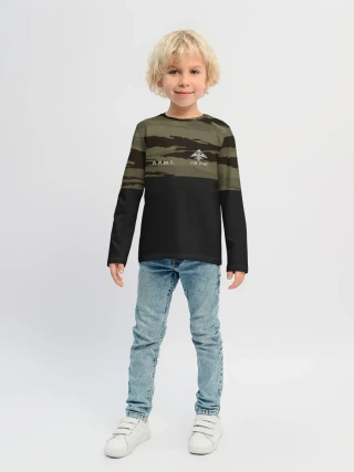 Детский лонгслив / Камуфляж пограничник