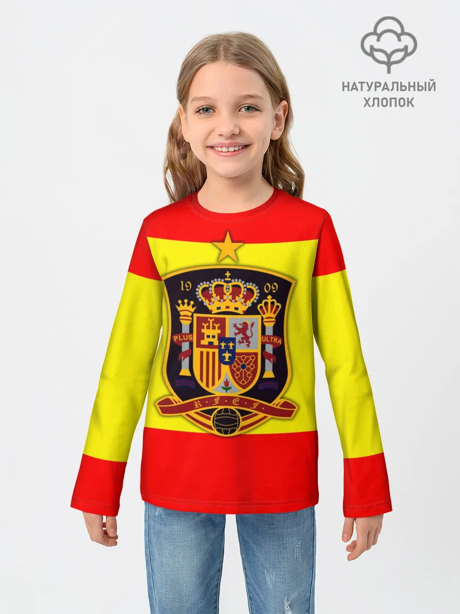 Детский лонгслив / Сборная Испании флаг