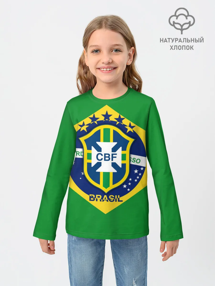 Детский лонгслив / Сборная Бразилии флаг