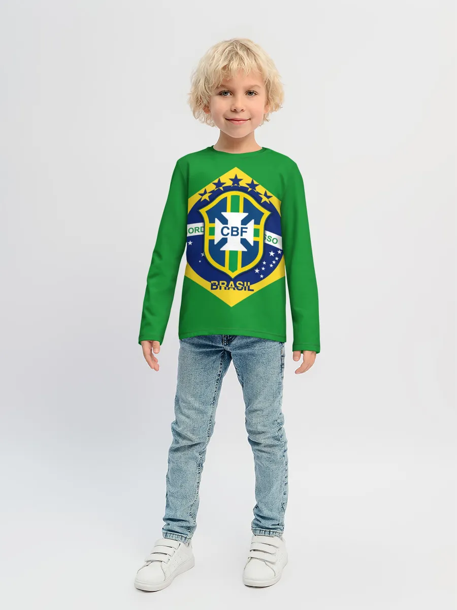 Детский лонгслив / Сборная Бразилии флаг