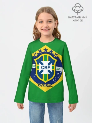 Детский лонгслив / Сборная Бразилии флаг