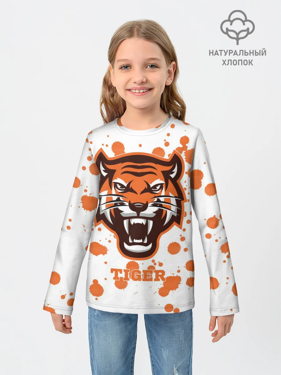 Детский лонгслив / Огненный тигр