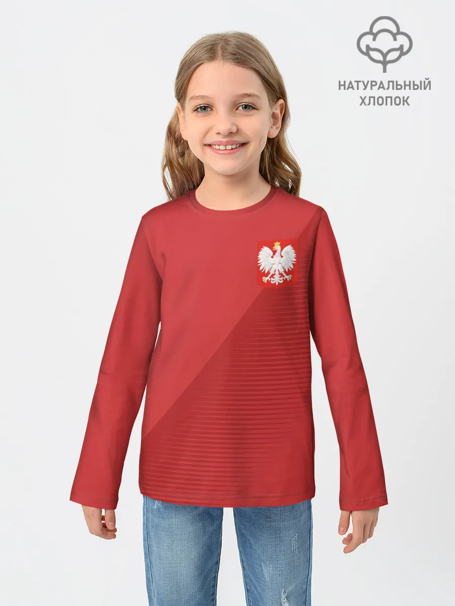 Детский лонгслив / Польша форма гостевая 2018
