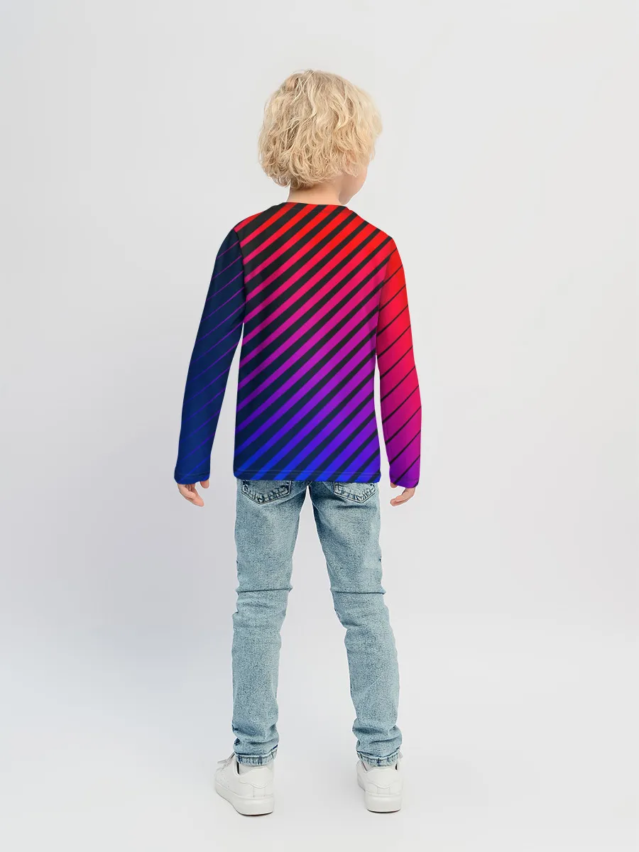 Детский лонгслив / Градиентные линии