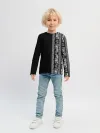 Детский лонгслив / Узор на чёрном