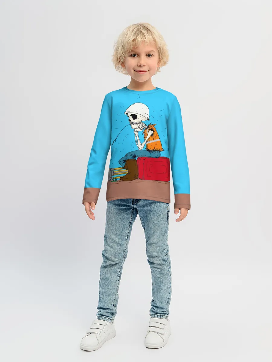 Детский лонгслив / Скелетон геодезист