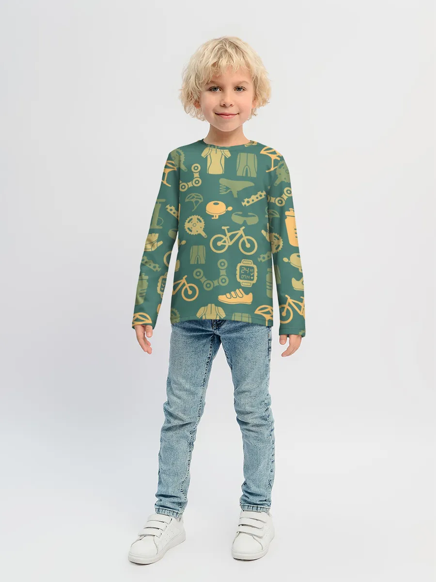 Детский лонгслив / Велосипед Текстура