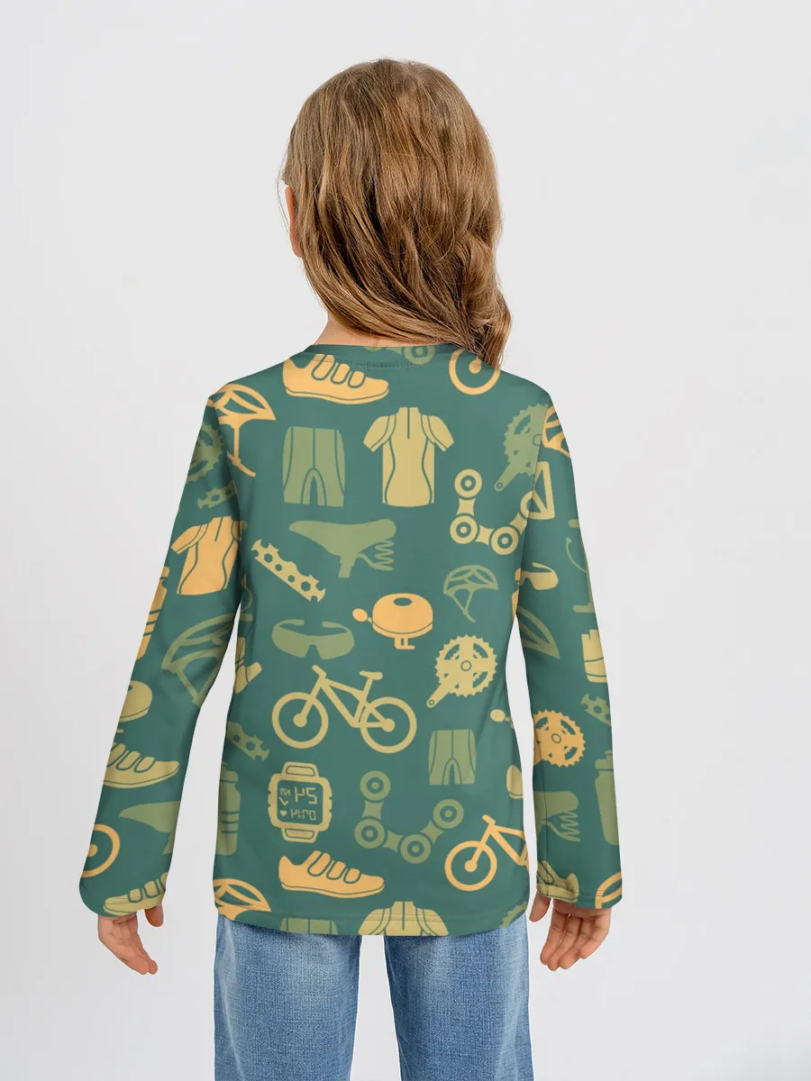 Детский лонгслив / Велосипед Текстура