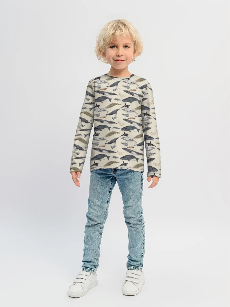 Детский лонгслив / Whales pattern