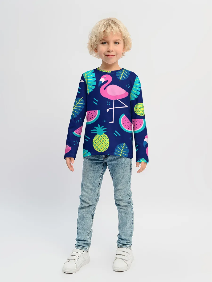 Детский лонгслив / Фламинго
