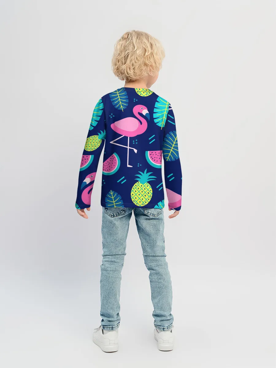 Детский лонгслив / Фламинго