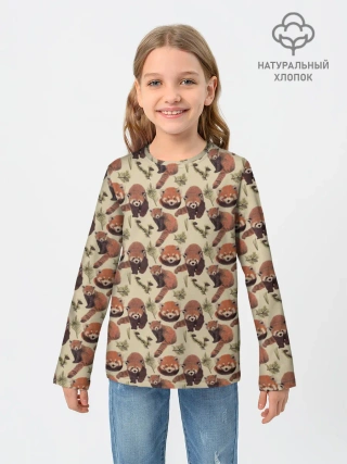 Детский лонгслив / Red panda