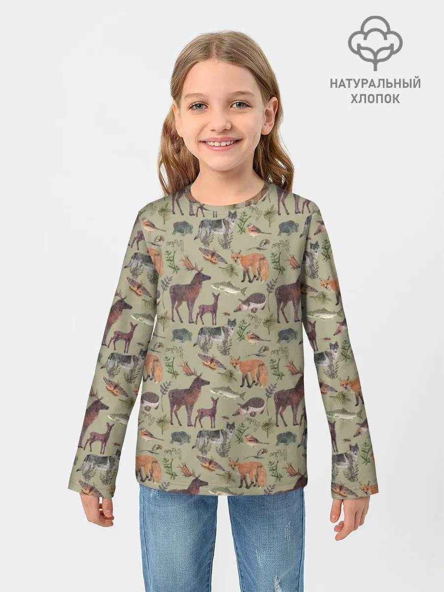 Детский лонгслив / Wild animals