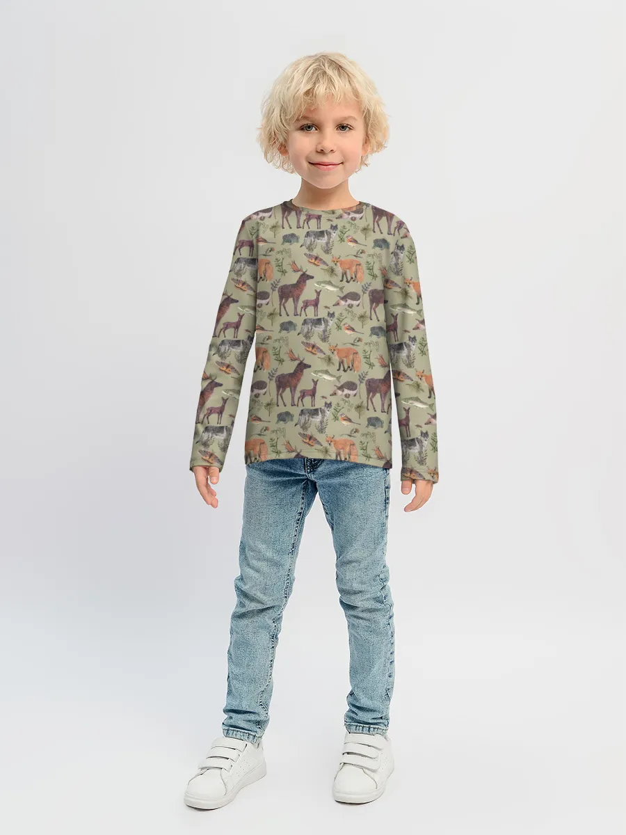 Детский лонгслив / Wild animals