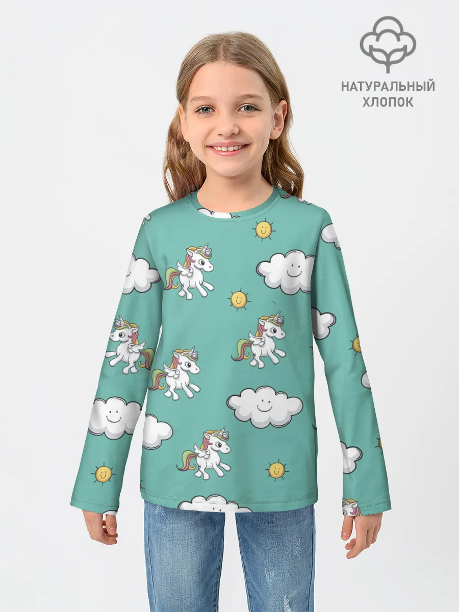Детский лонгслив / Любовь к единорогам
